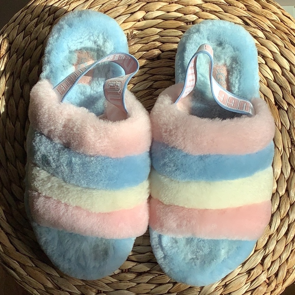 UGG Colorful Fluffy Slippers